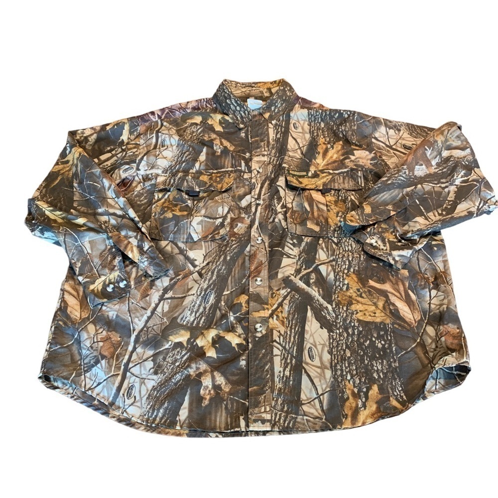 Remington Men’s Realtree Hardwoods Camouflage Button Up Shirt Size 2XL